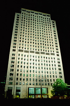 City hall at night